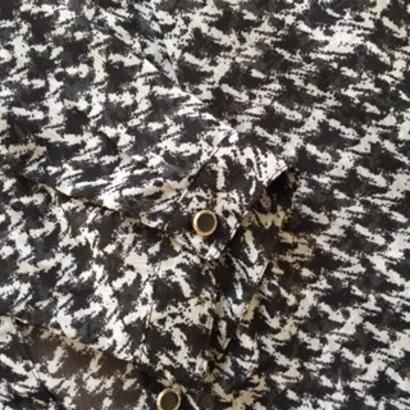 NORTHERN REFLECTIOS TAILORED WOMEN BLOUSE.  SIZE XL.  BLACK AND WHITE - Picture 5 of 5